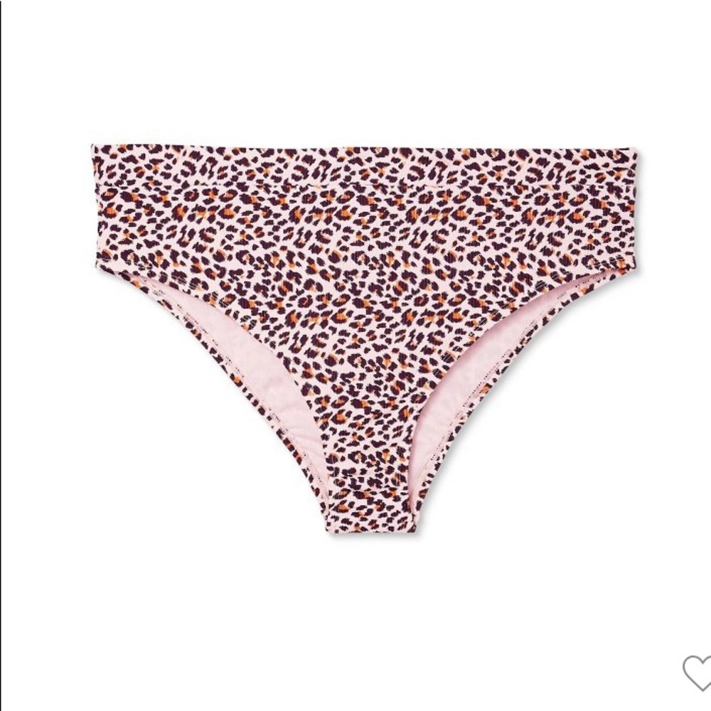 Juniors' Ribbed High Waist High Leg Bikini Bottom